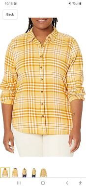 New XS Good Threads Brushed Flannel Cotton Long Sleeve Button Front Shirt NWT